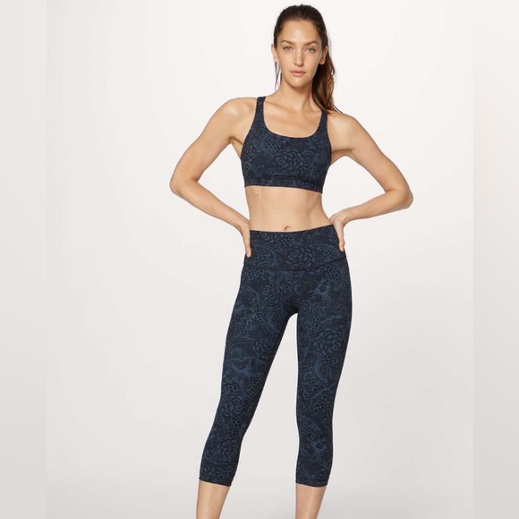 Lululemon Wunder Under crop high rise luxtreme blue/black - Picture 2 of 7